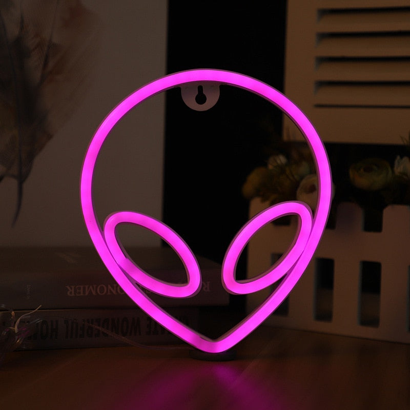 New Alien Neon Lamp Led Night Light Neon Sign Wall Lamp Home Art Decor for Children&#39;s  Birthday Gift Room Decoration Night Lamp