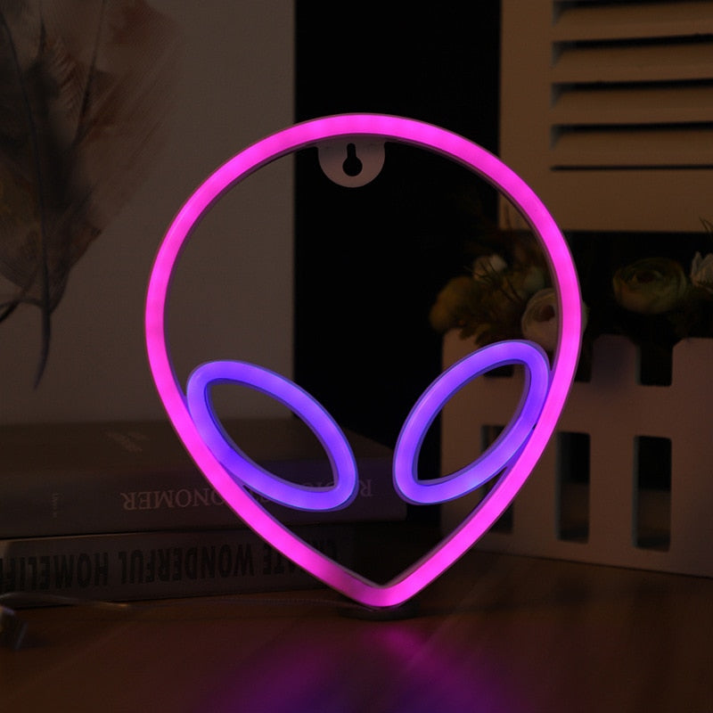 New Alien Neon Lamp Led Night Light Neon Sign Wall Lamp Home Art Decor for Children&#39;s  Birthday Gift Room Decoration Night Lamp