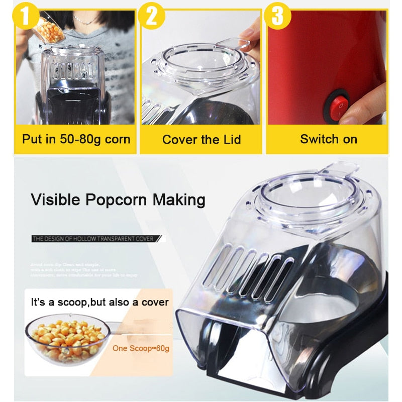 New Home DIY Hot Air Popcorn Popper Machine