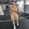 women's Solid High Waist Track Suit