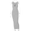 Ribbed Knitted Sleeveless Dress