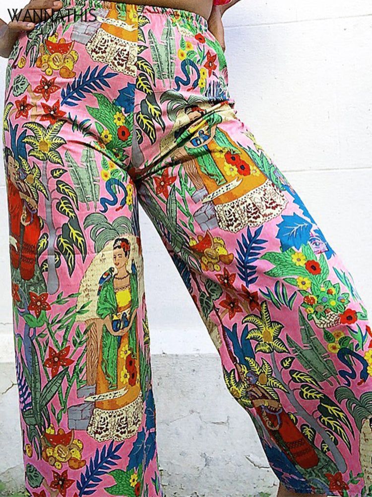 High Waist Bohemia Vintage pattern Print Pants