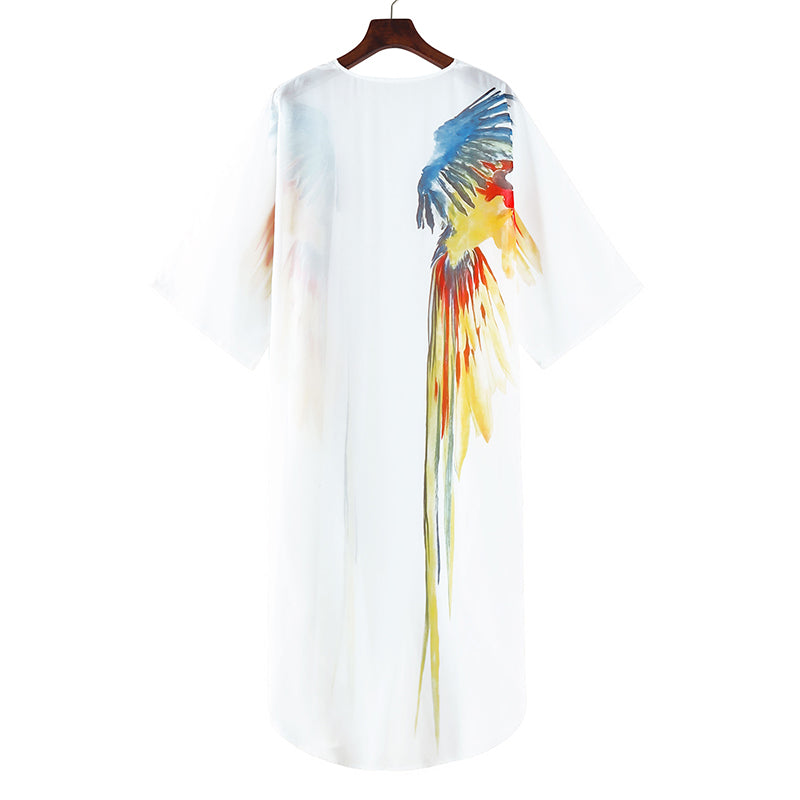 White Bohemian Chiffon  Kaftan